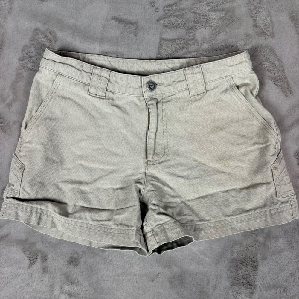 Patagonia Womens Stand Up Shorts Khaki Tan Organic Cotton Canvas Size 2